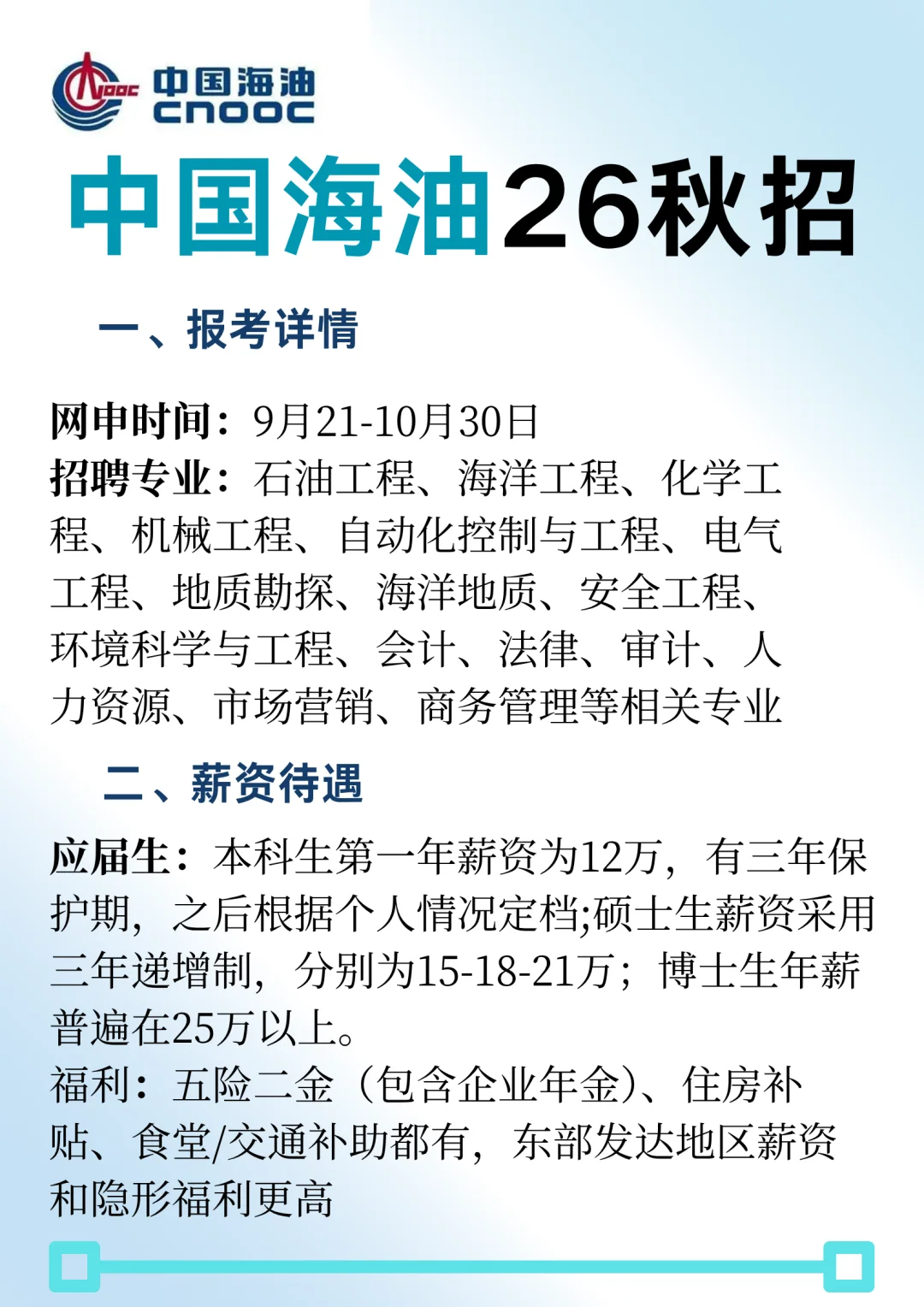中国海油26秋招｜年薪25W+的央企