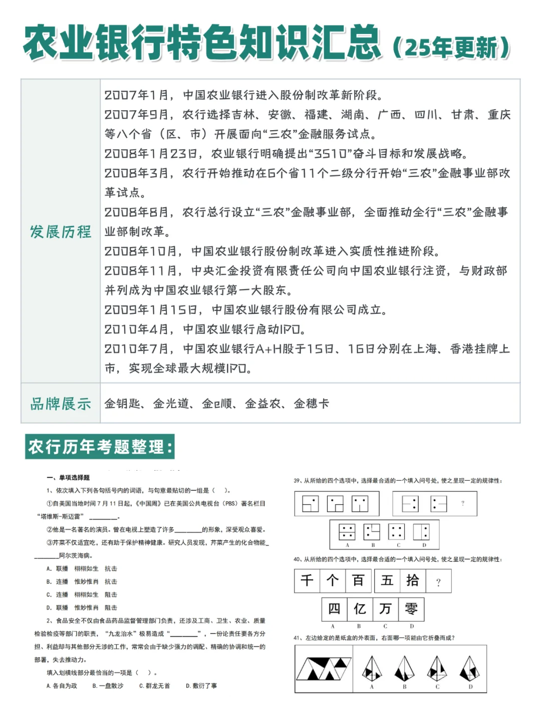 农行26秋招11.1笔试✨备考直接看这篇~