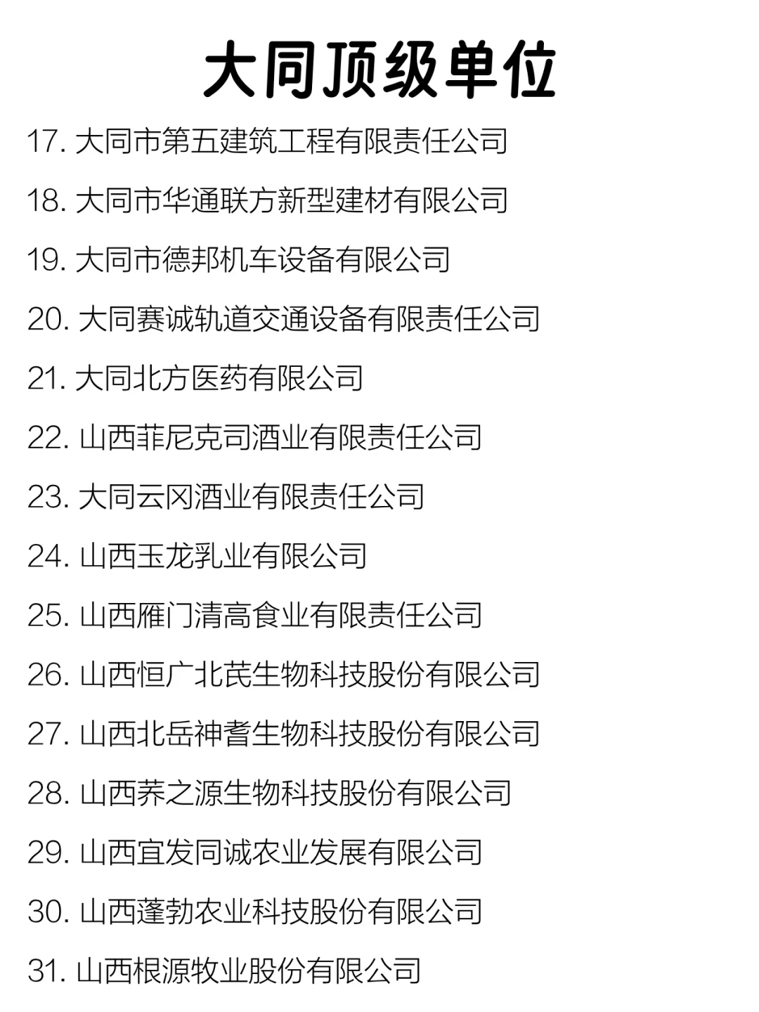 大同顶级单位盘点来啦～