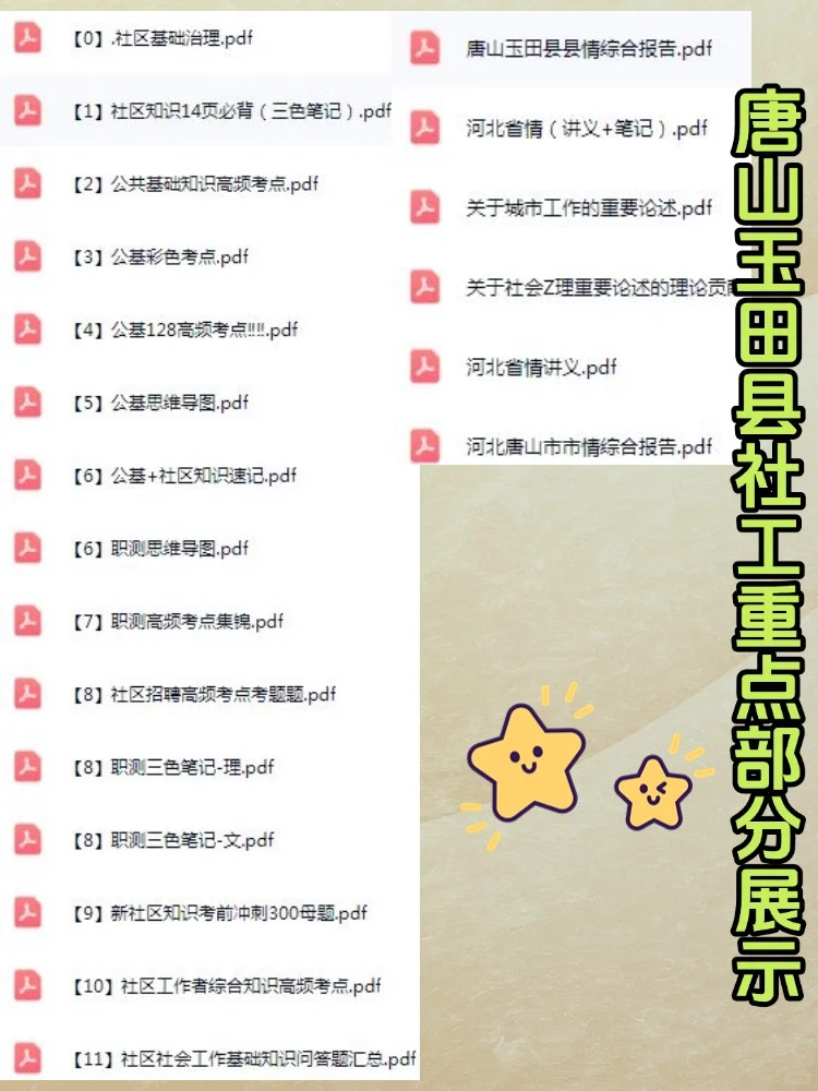 2025唐山玉田县社区工作者招聘考试备考资料