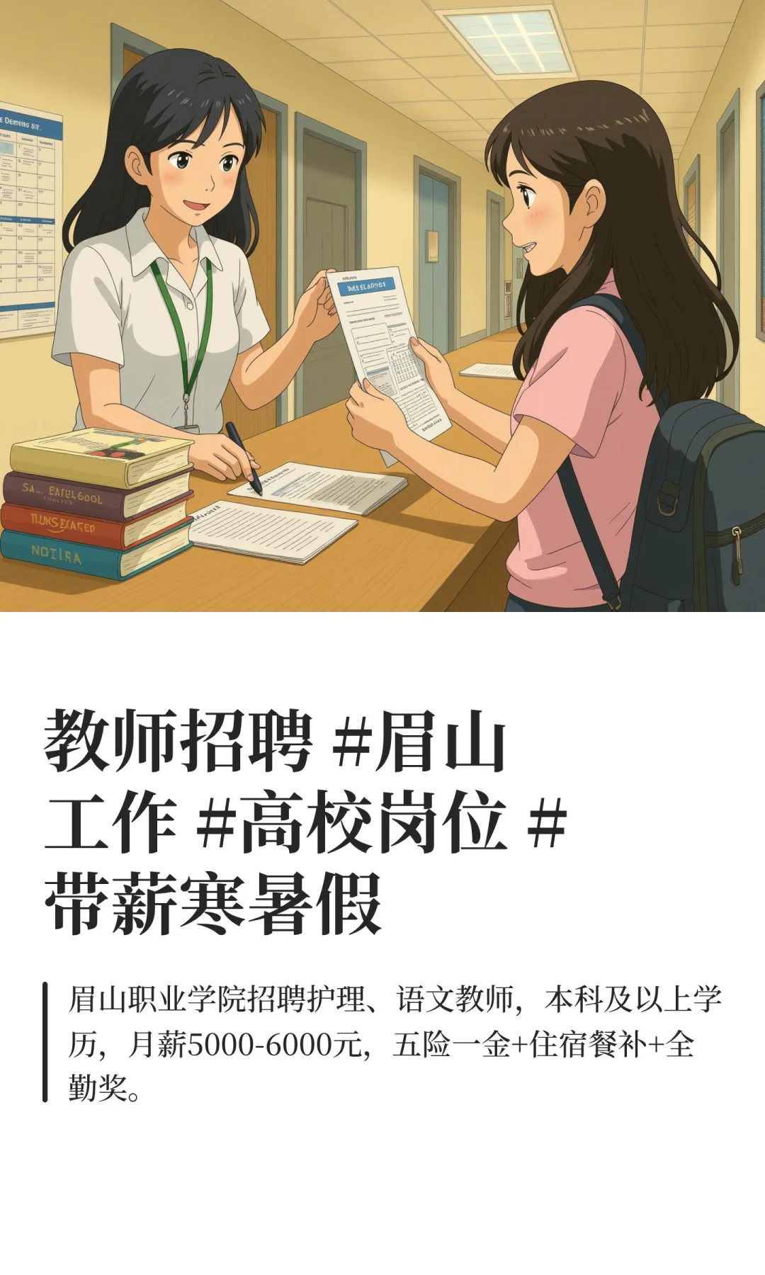 教师招聘 #眉山工作 #高校岗位 #带薪寒暑假