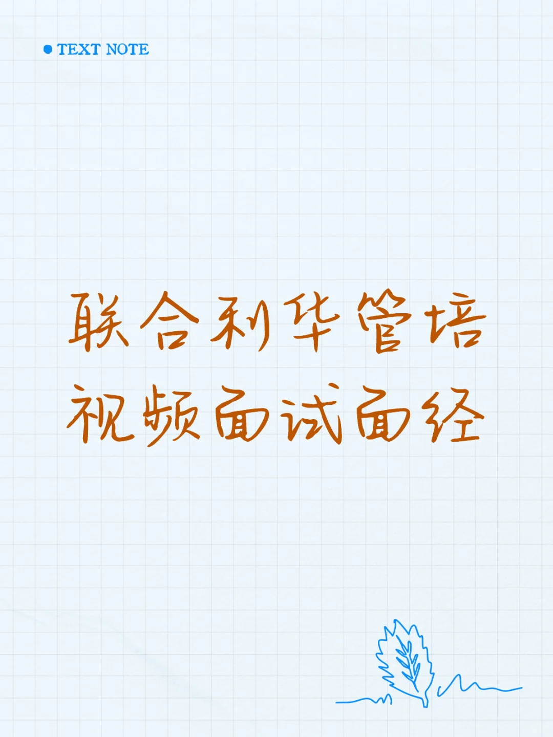 联合利华管培视频面试面经