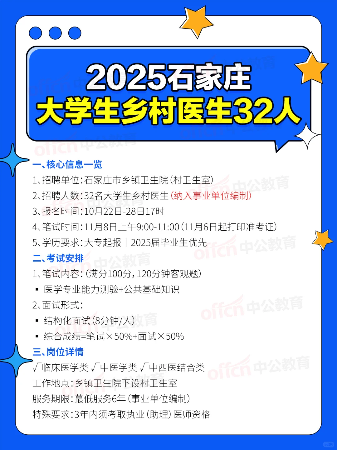 事业单位编制 石家庄招32人 大学生乡村医生