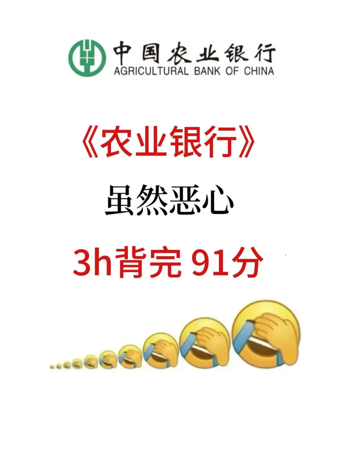 农行秋招笔试虽然恶心，但3H背完保底91分