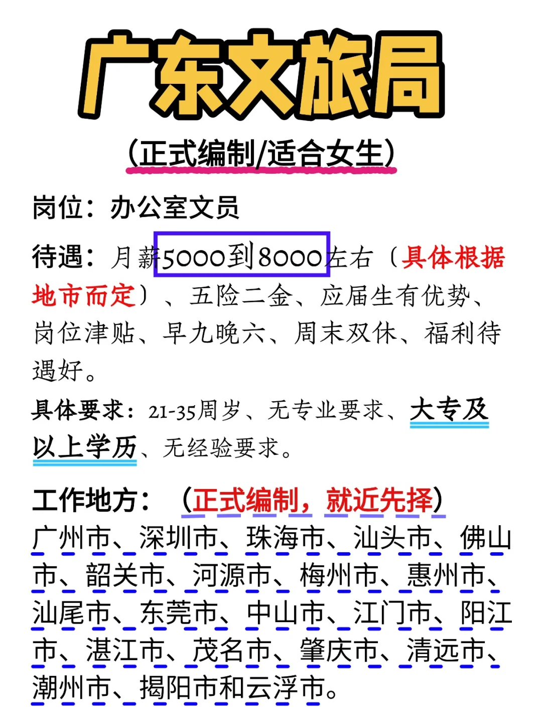 2025广东文旅局缺编了，大专以上即可报