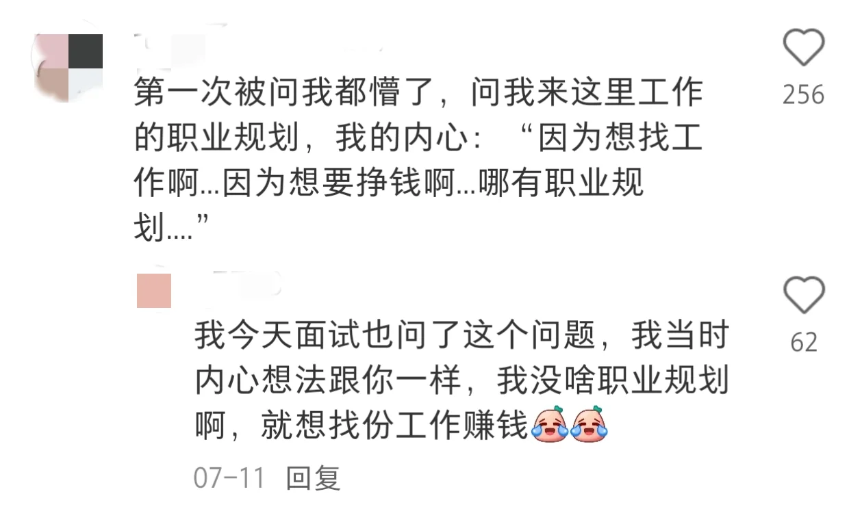 原来大家被问到职业规划都是这么回答的啊