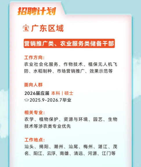 【农业速看】天禾股份2026校园招聘