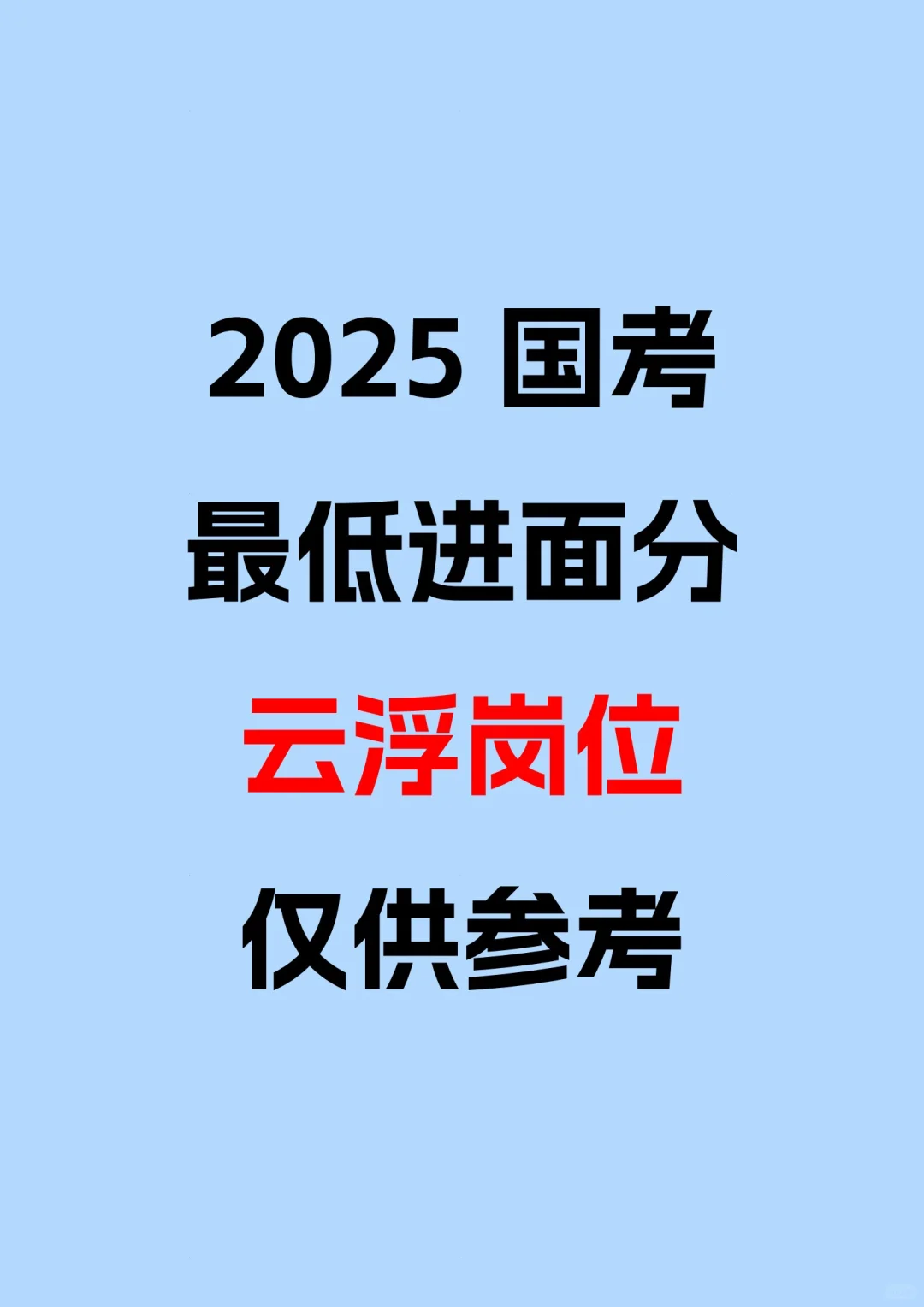 2025国考云浮岗位最低进面分数