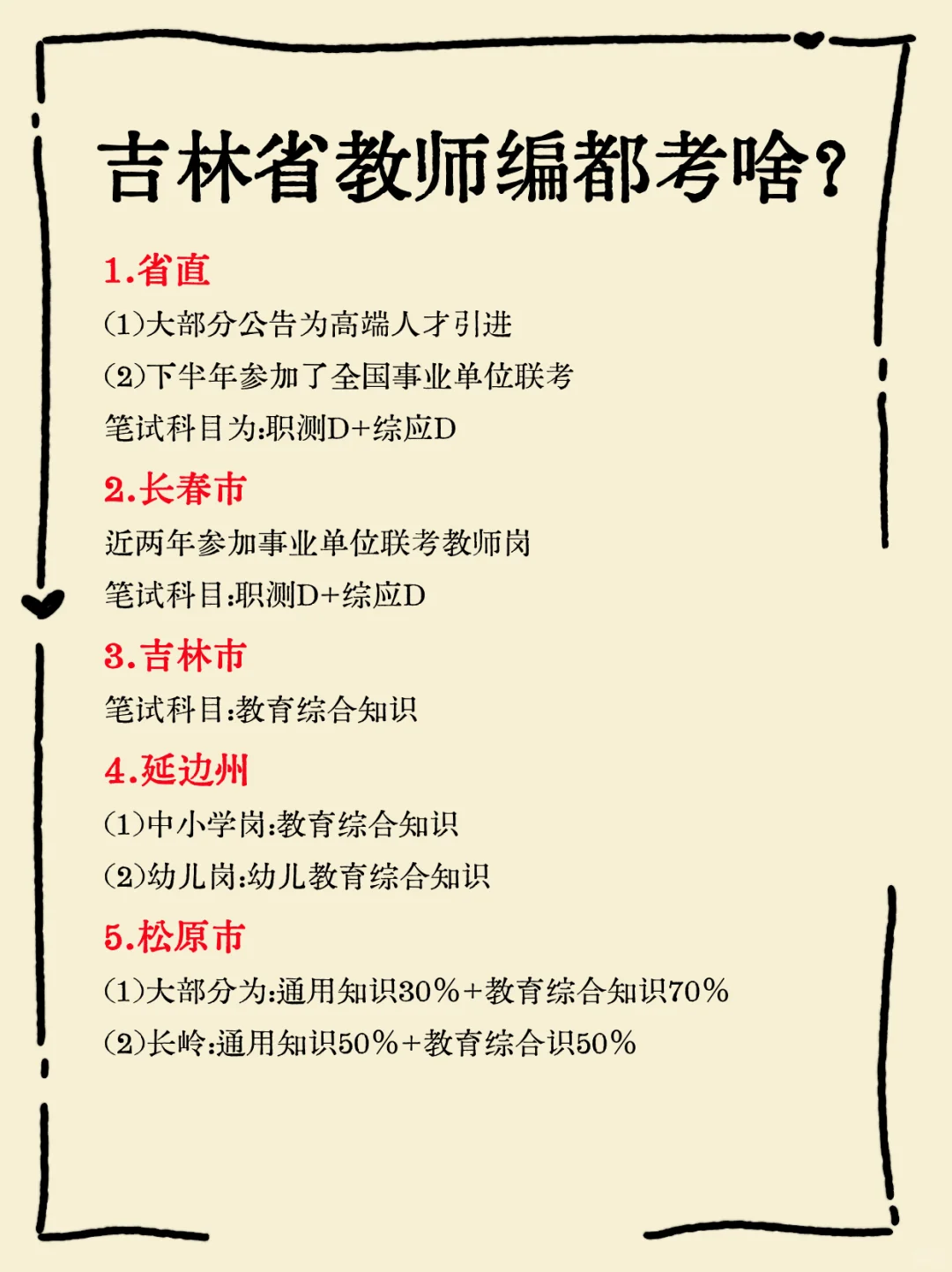 吉林省教师编都考啥