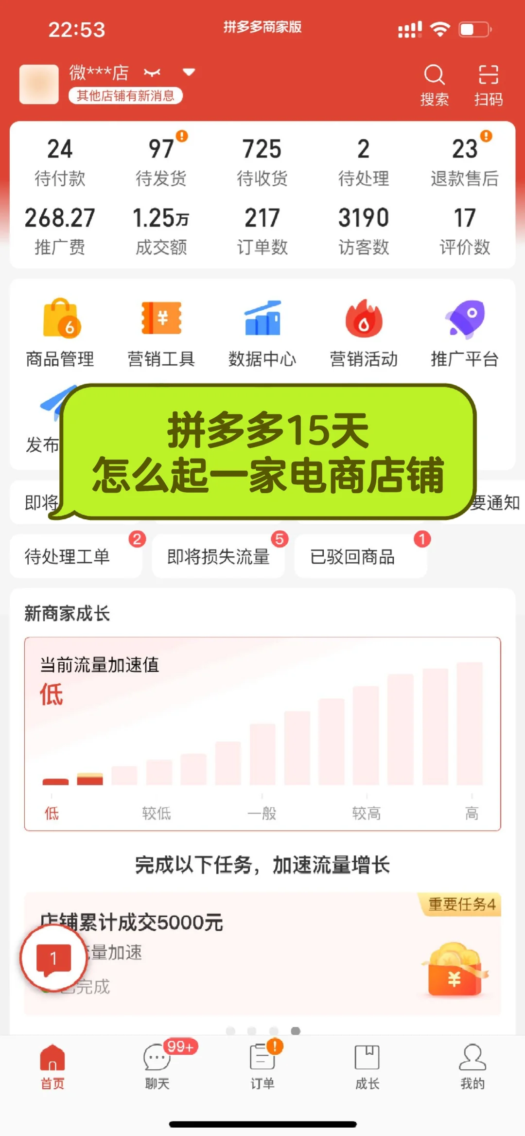 拼多多15天怎么起一家电商店铺