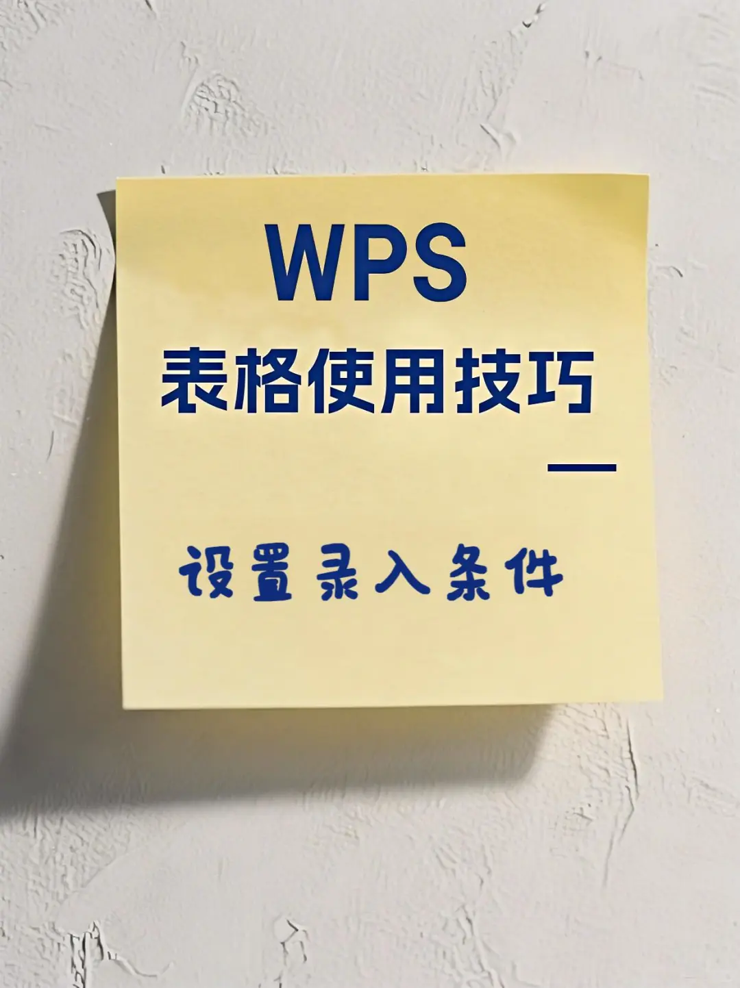 WPS表格使用技巧-设置录入条件