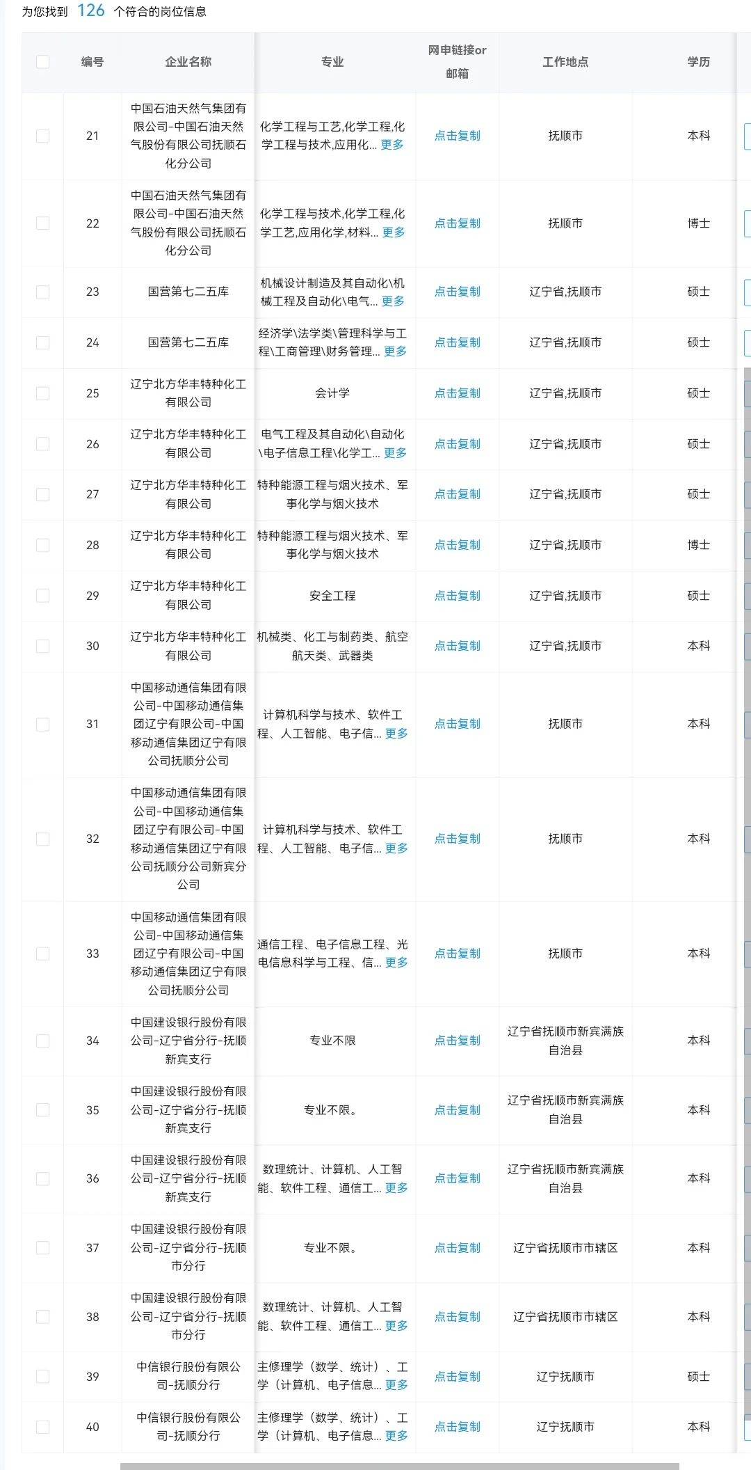 辽宁抚顺秋招可投央国企
