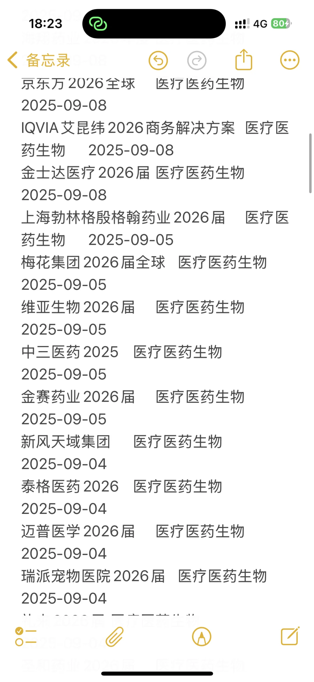 9.1-9.11医疗医药生物类秋招企业汇总