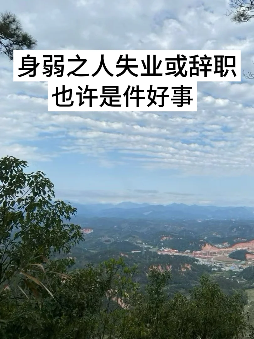 “身弱之人”失业或辞职也许是一件好事～