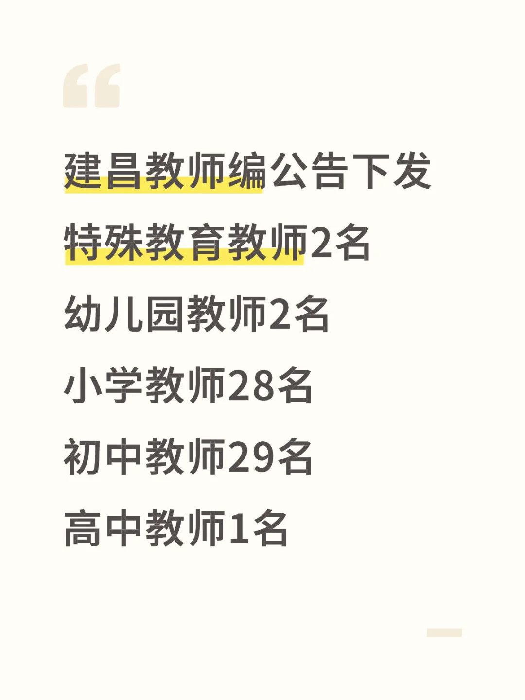 葫芦岛建昌教师编公告下发