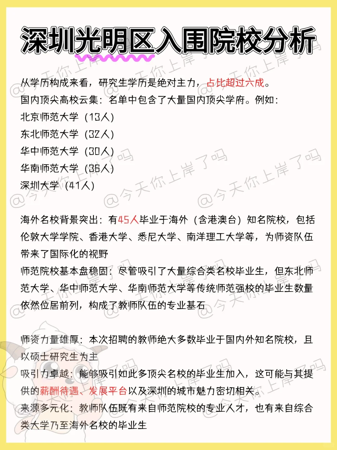 深圳光明区教招出公告啦！结合去年数据分析