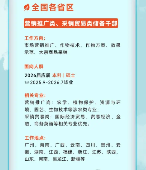 【农业速看】天禾股份2026校园招聘