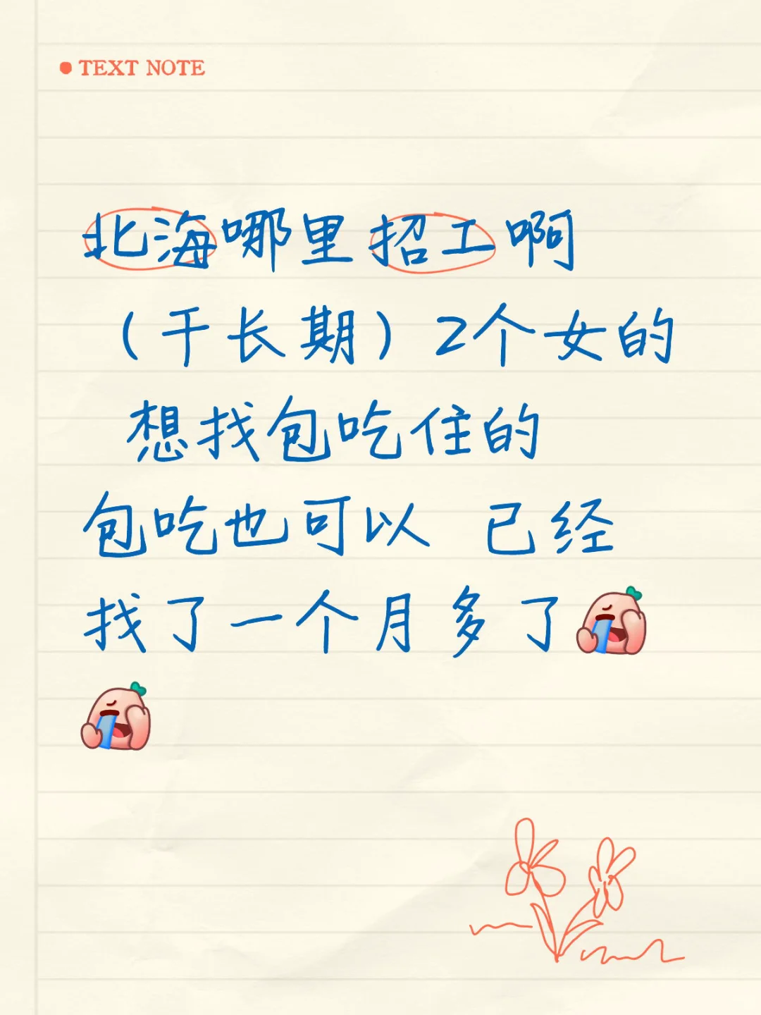 我想要工作 .