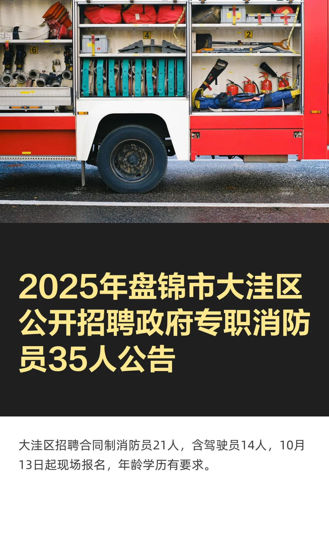 2025年盘锦市大洼区公开招聘政府专职消防员