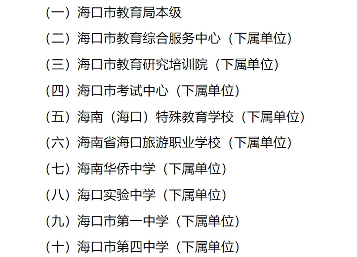 海口市直属教育单位