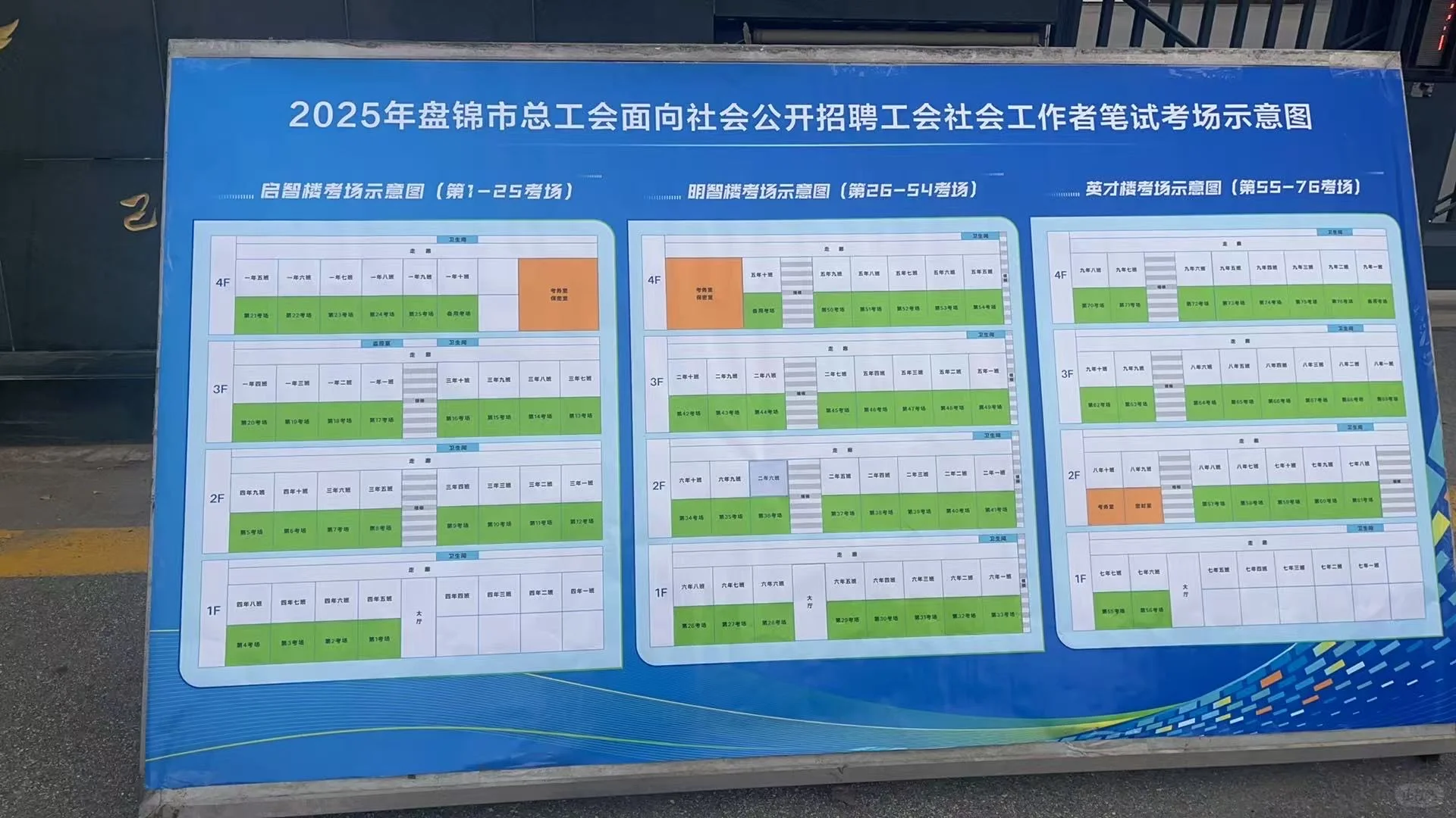 2025盘锦市总工会社会工作者笔试考试现场