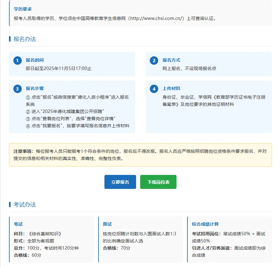 国企直招！德化城建集团招聘啦