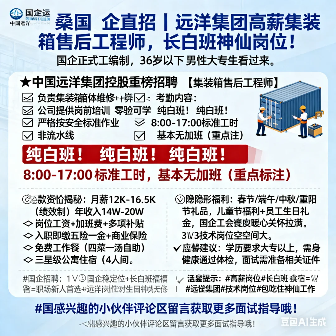鸿运当头!海外高薪集装箱工程师