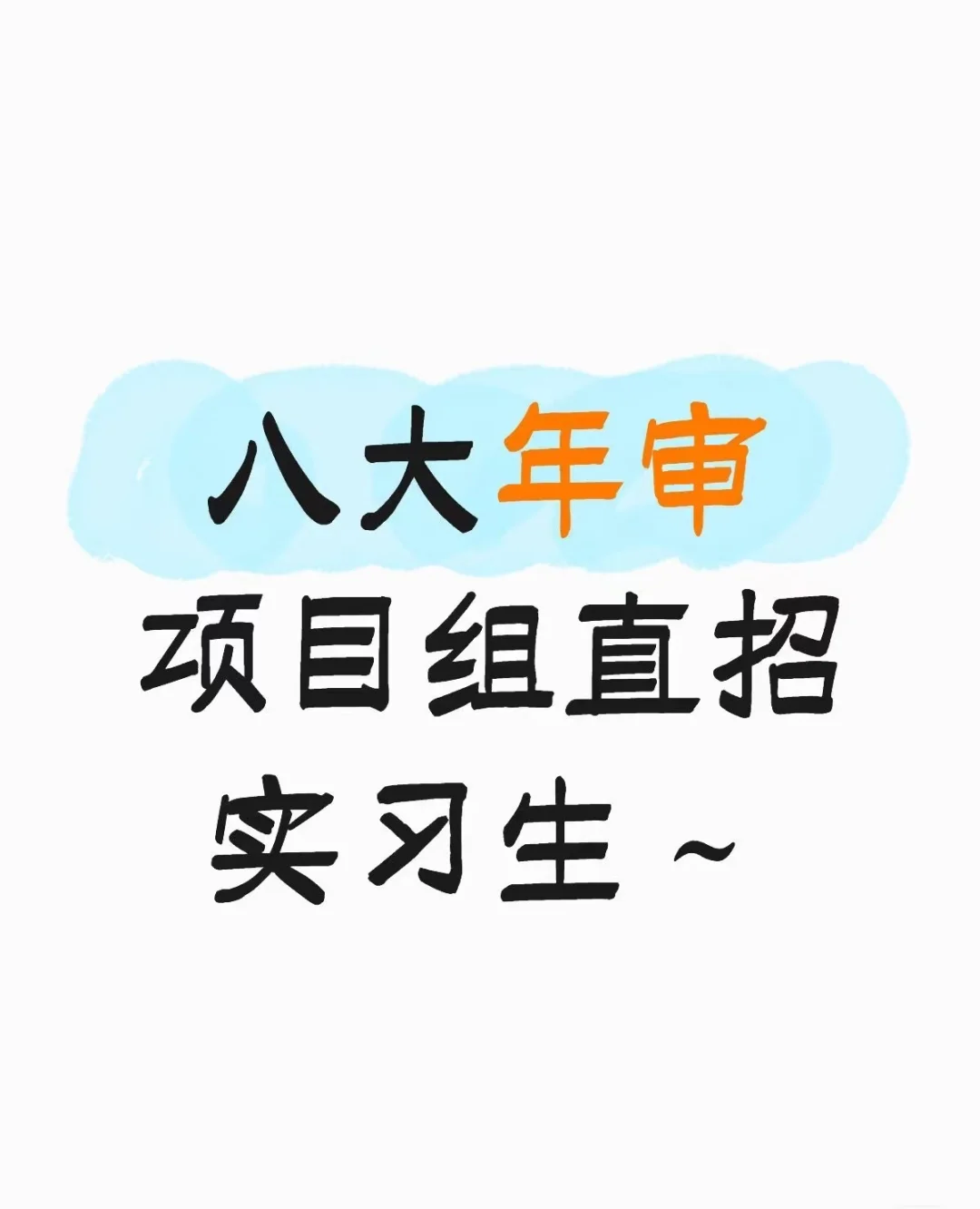八大会计师事务所-项目组实习直招