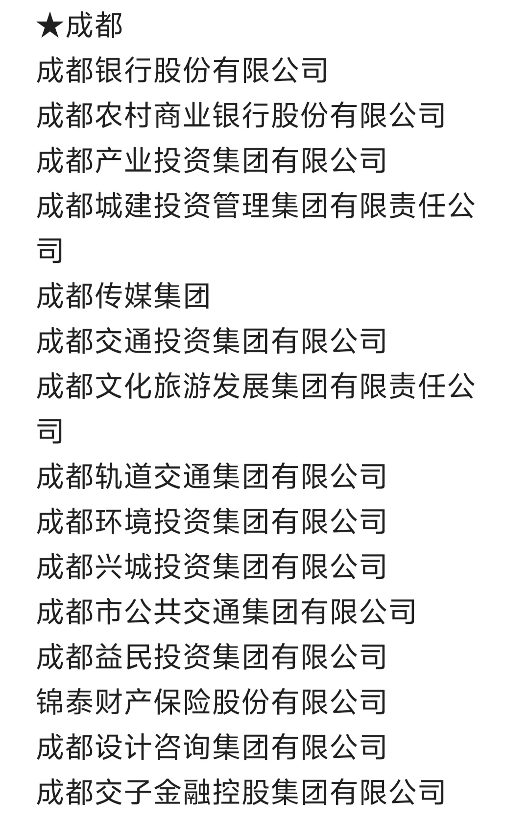 终于整理好了四川省国企名单了！