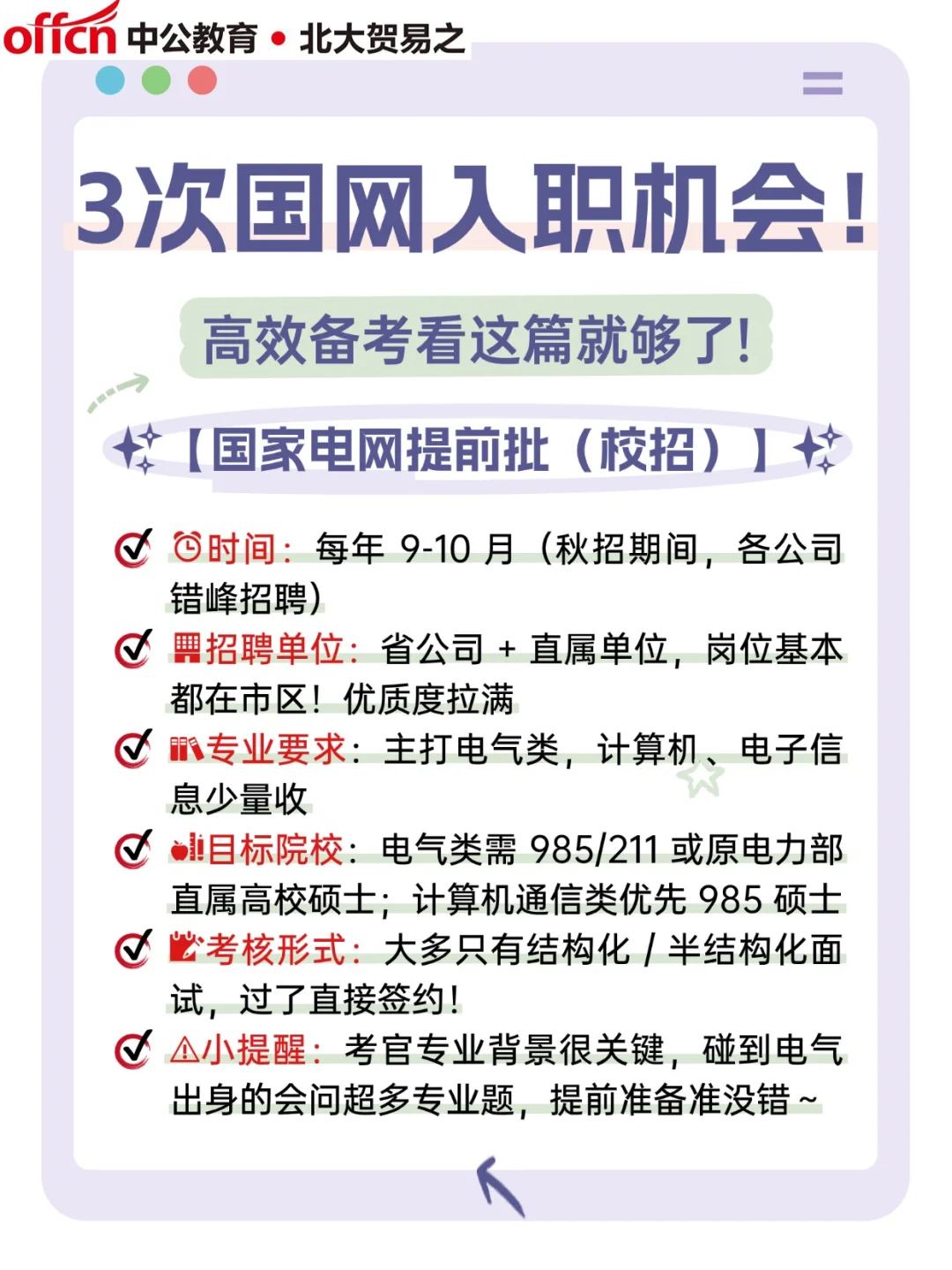 进国家电网的3次机会全整理好啦!