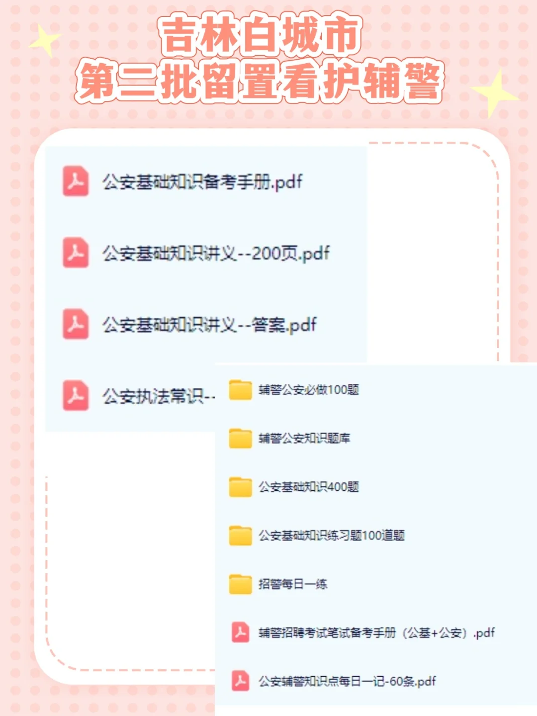 吉林白城市公安局招聘129名辅警 别再迷啦