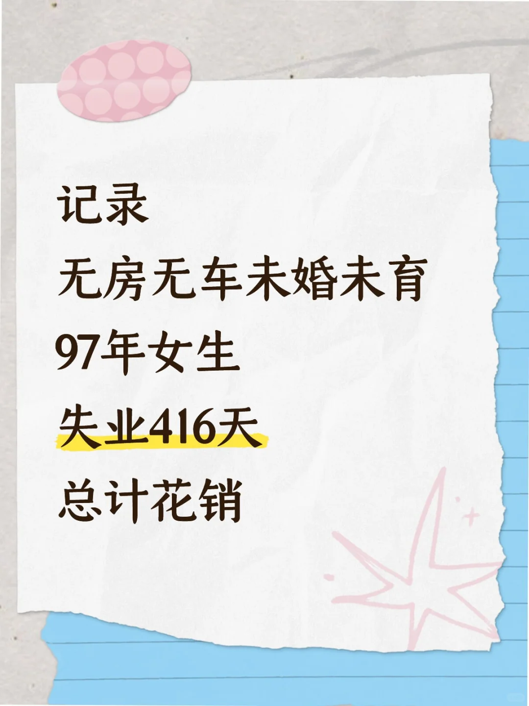 97年女生失业一年重启中，今日花费186.5