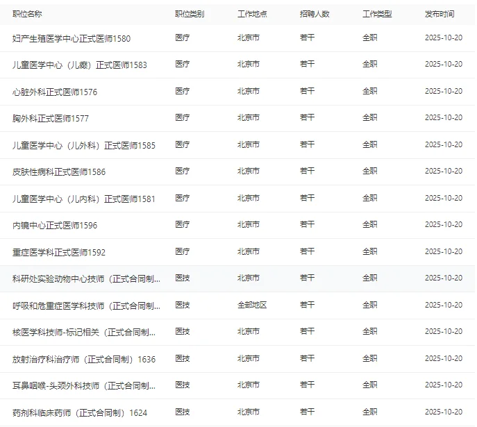 北京大学第一医院2026招聘公告