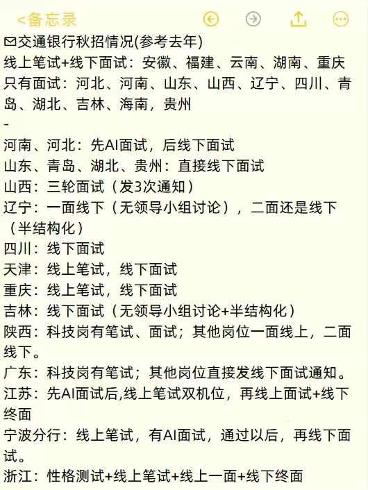 交通银行的秋招原来是这样啊！