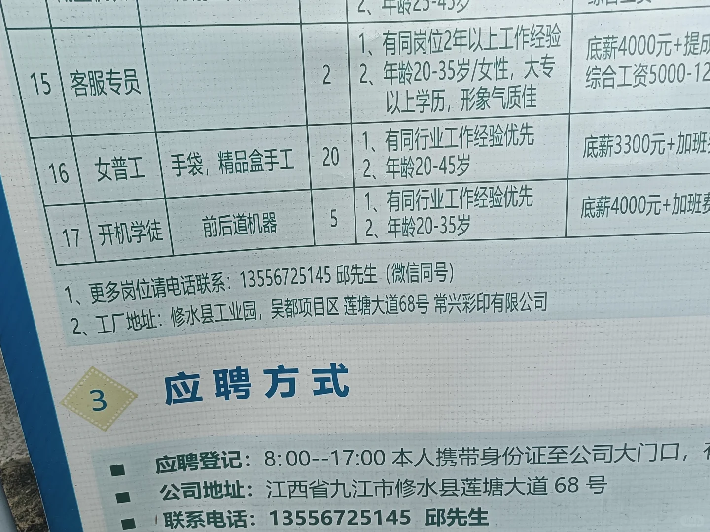 修水招文员