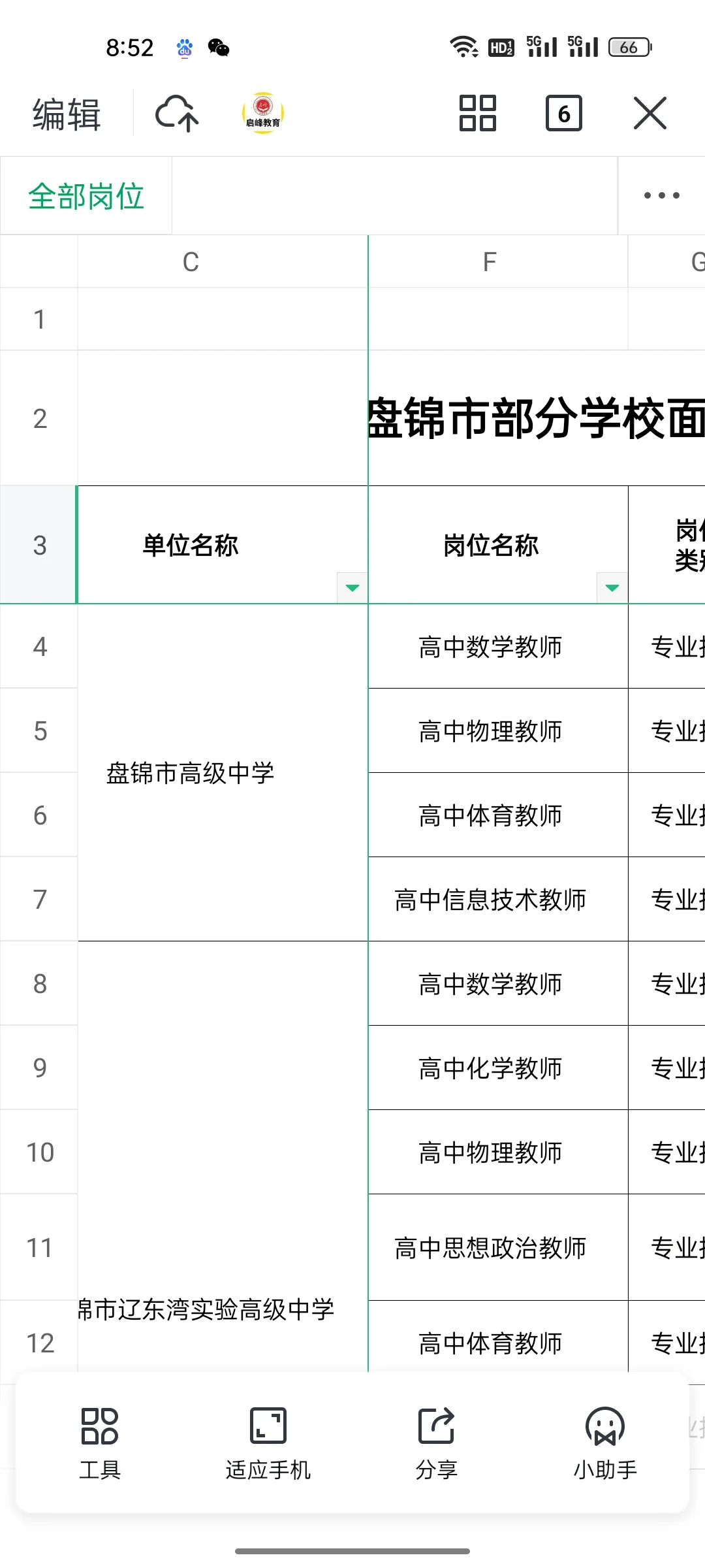 需要岗位表dd 我