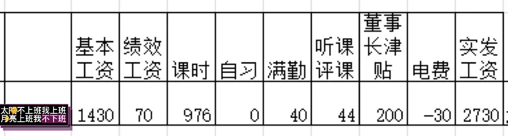 黑奴们看一下教师工资条
