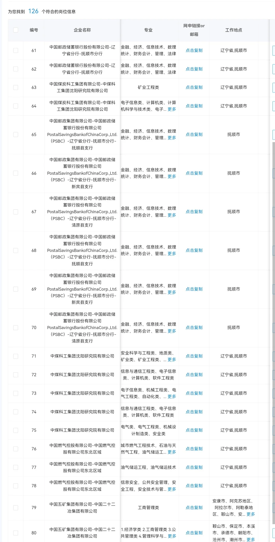 辽宁抚顺秋招可投央国企