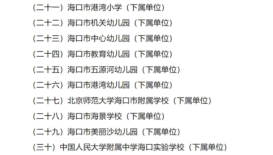 海口市直属教育单位