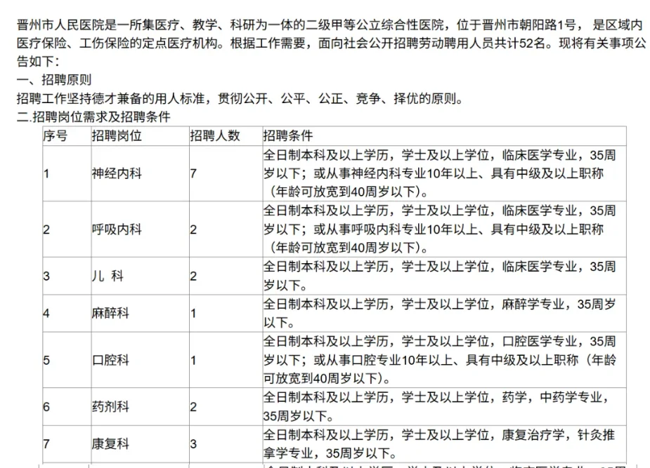 天津市公安医院及其他医院招聘公告