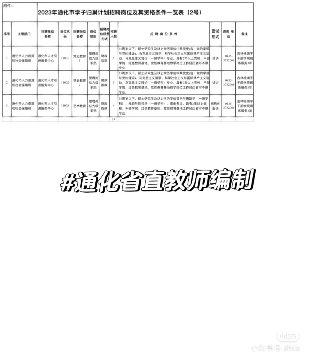 通化省直教师招聘14人
