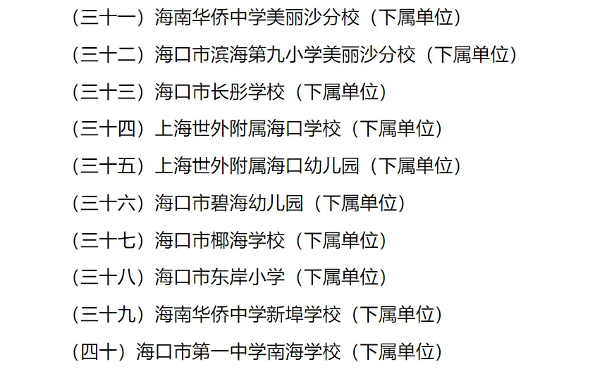 海口市直属教育单位
