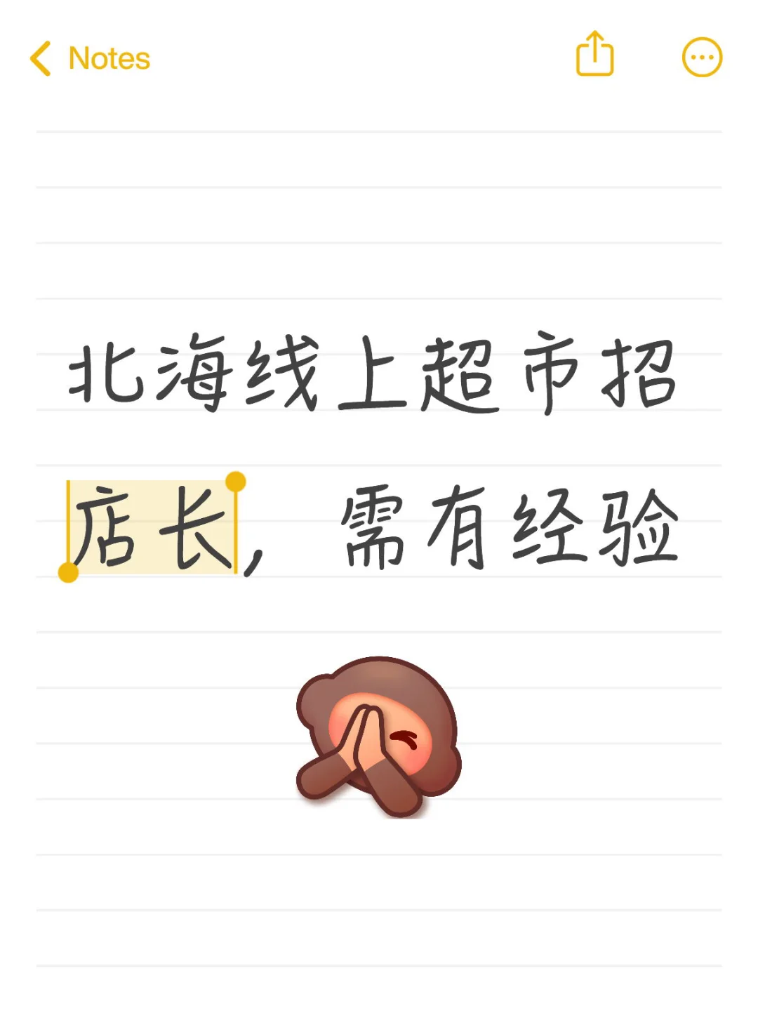 北海线上超市招店长，需有经验