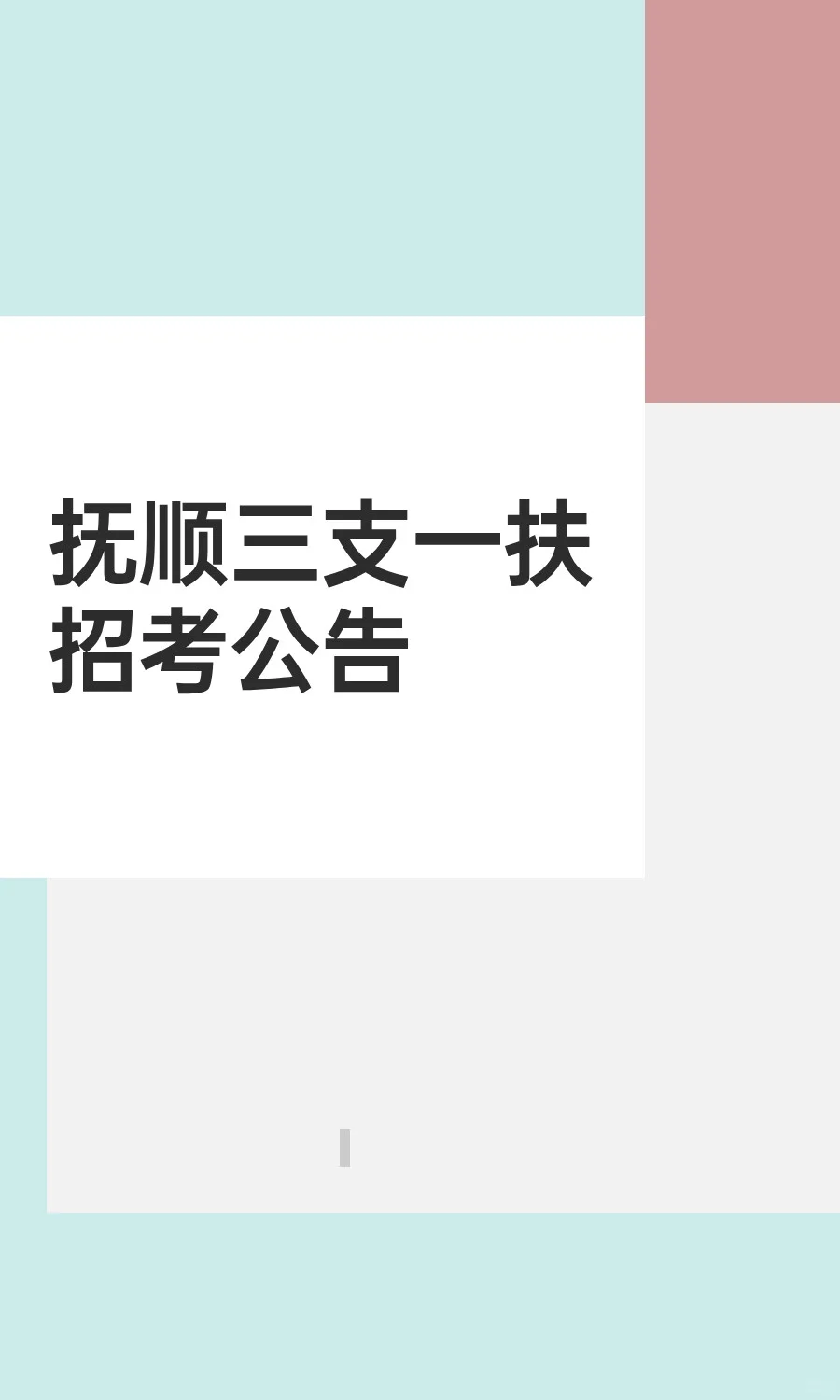 抚顺三支一扶招考公告