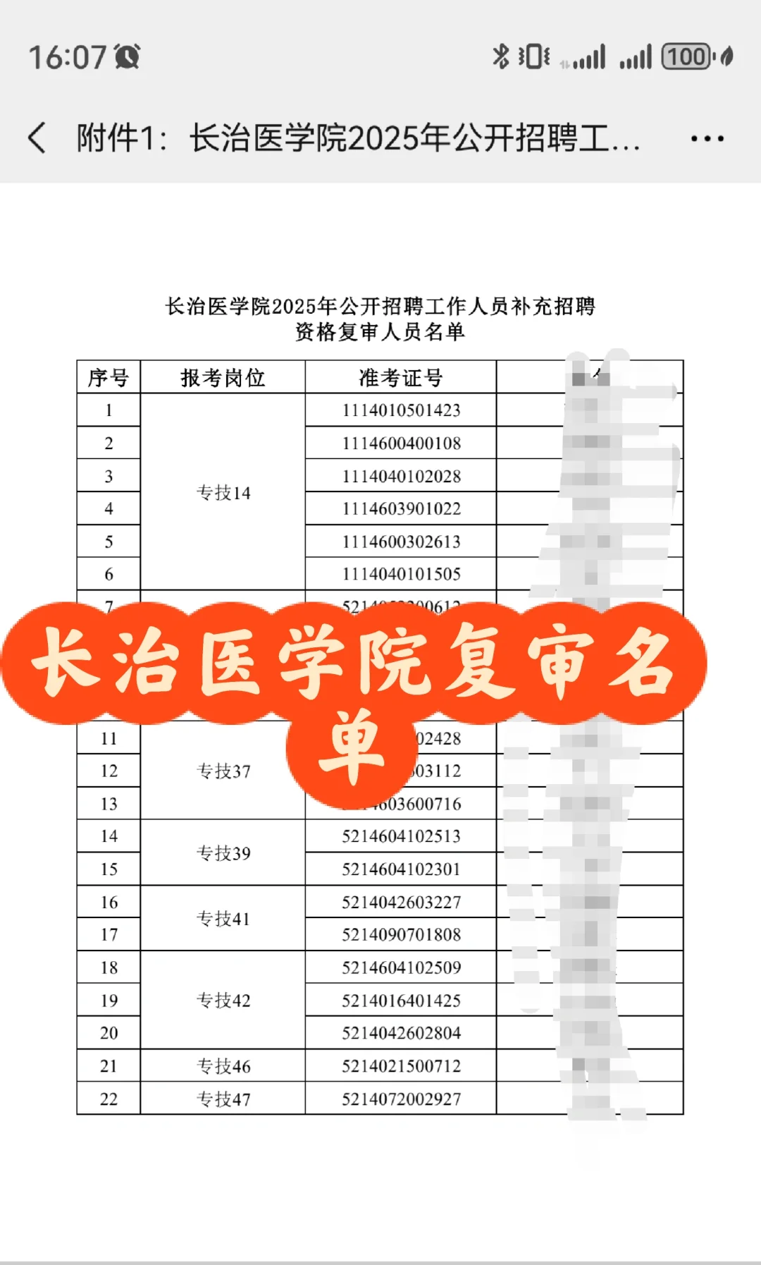 长治医学院复审名单