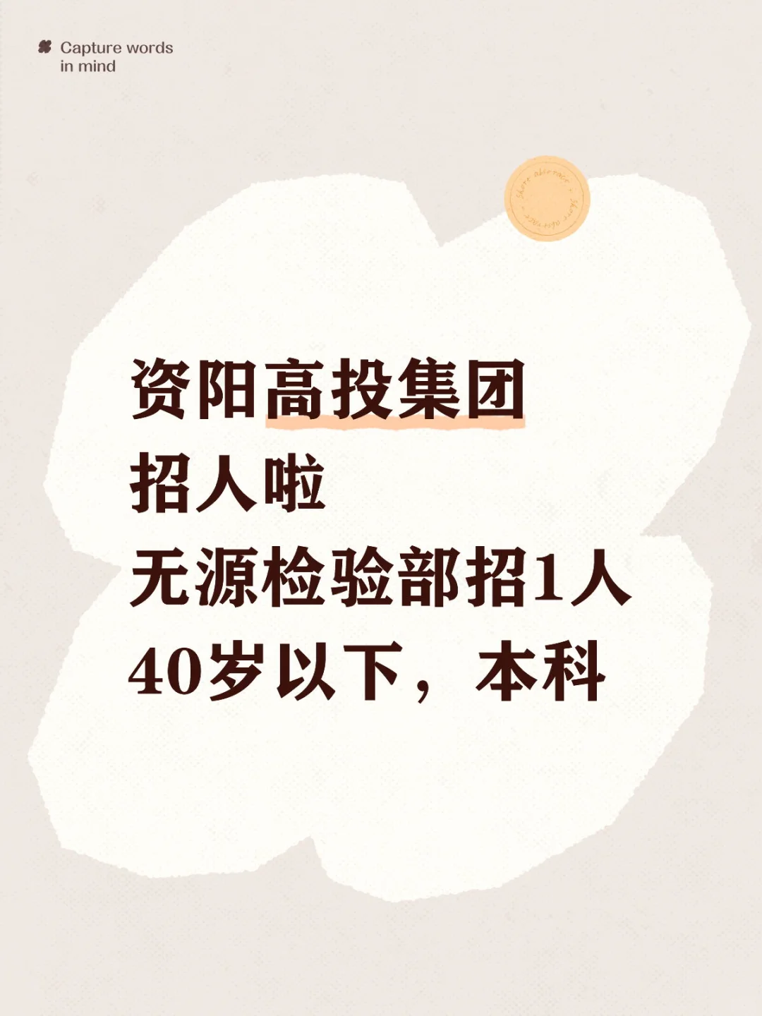 资阳高投集团招聘