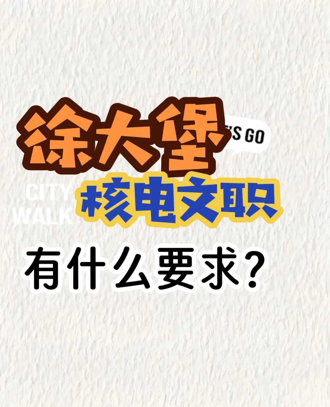 徐大堡核电站招聘文职什么条件？