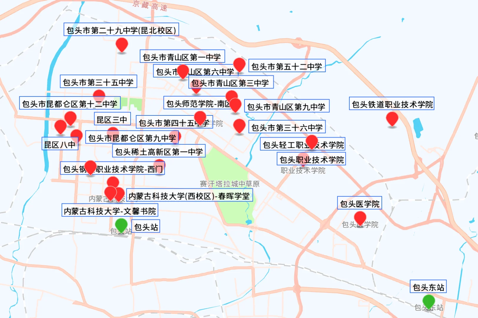 1025内蒙事业编，包头考区考点一览