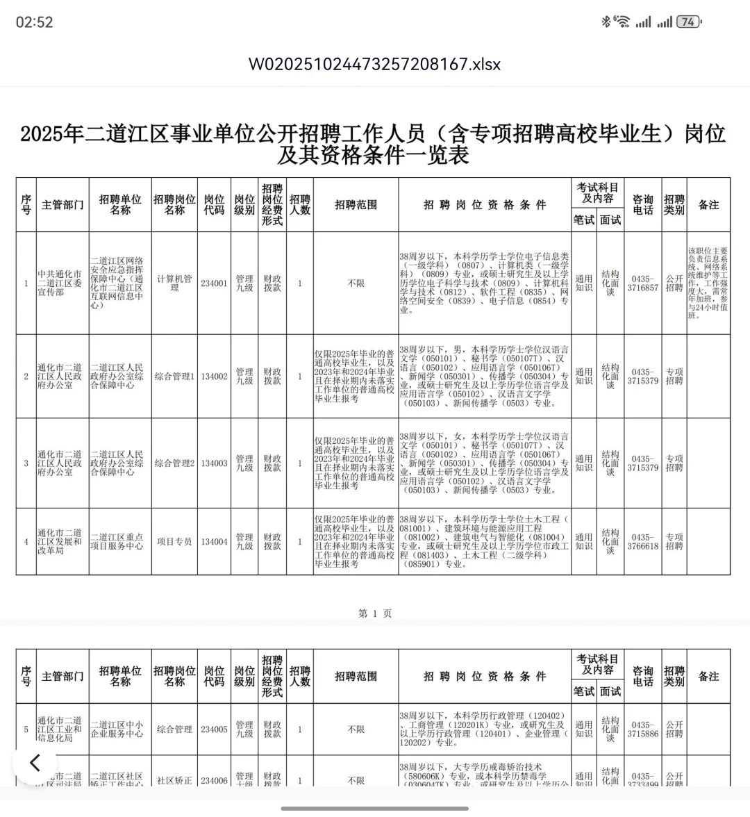 通化二道区事业单位招聘，免笔试直接面试？