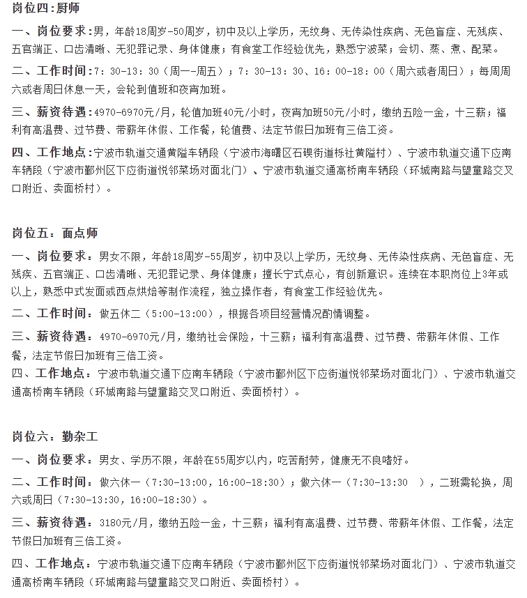 宁波轨交集团招聘